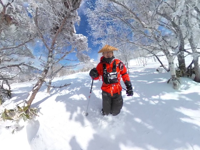 木々の間を縫っていきます。コース取りが大事