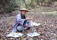 天覧山で山菜の天ぷらを作っていただきました