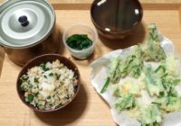 夕食は「ニラ定食」