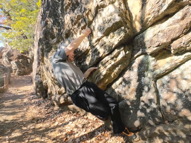 往路のハング。パワーは必要だけどムーブは簡単