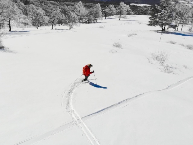休むことなく一気に滑った