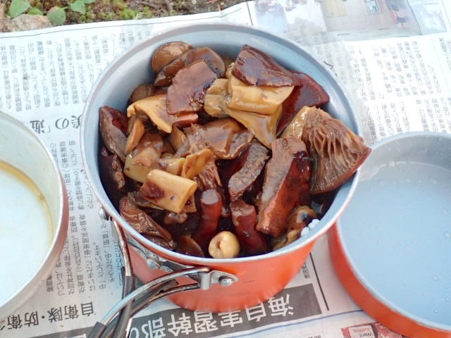 夕食のキノコ丼