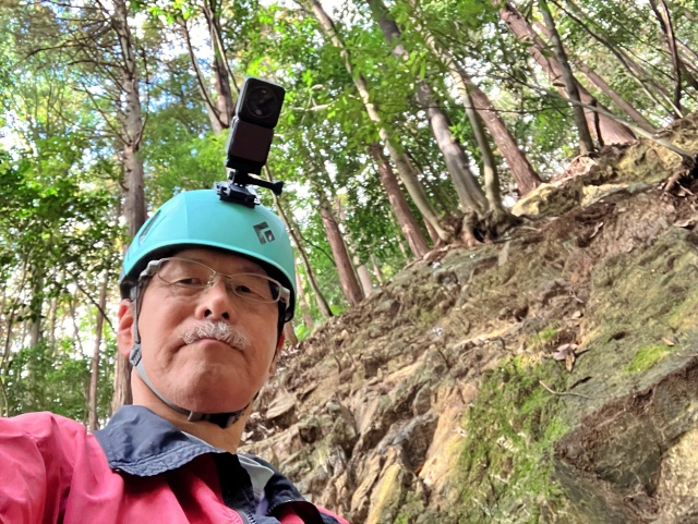 ヘルメットに付けたカメラで撮影