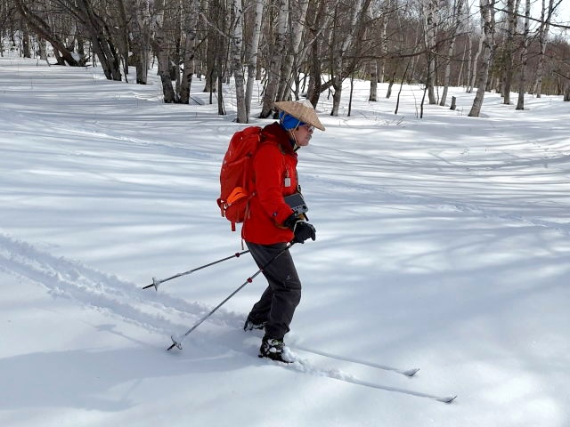 樹林帯の近くは滑りやすかった